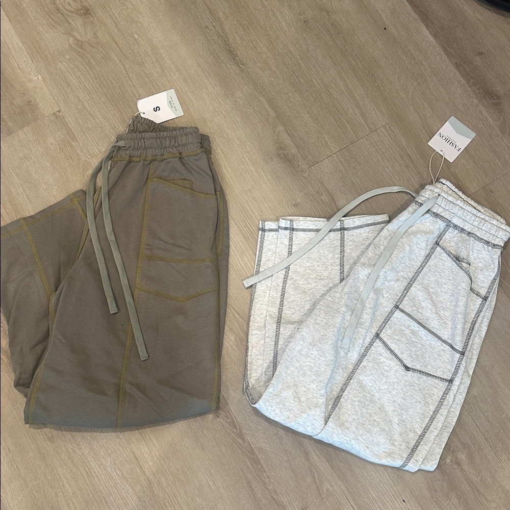 Gray and Olive baggy barrel Sweatpants